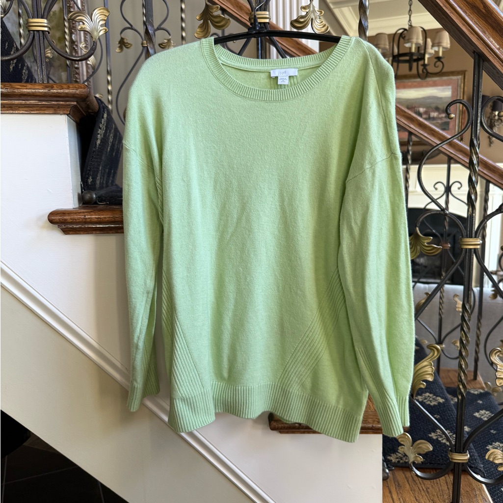Jjill Lightweight Lime Green Sweater. Size Xsp. Euc Cotton/ Polyester/Nylon